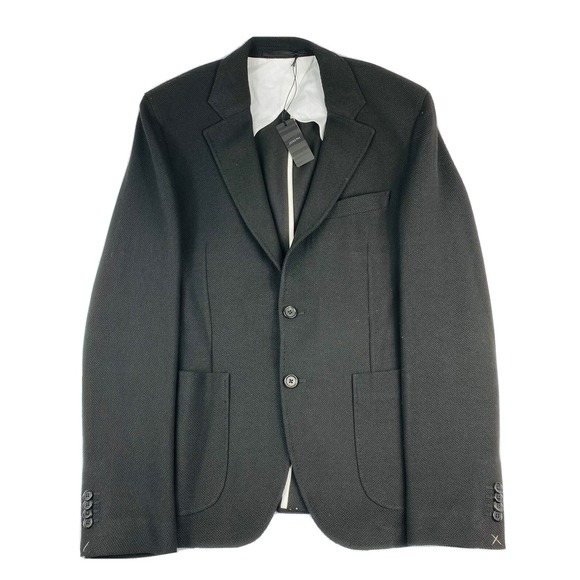 JOSEPH Black Techno Pique Woven Polyester Blend Unstructured Blazer 38R NWT